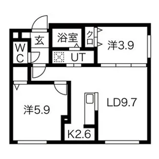 グリーンアベニュー月寒中央【2階】の間取り