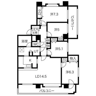 ステイツ月寒中央【1002号室】の間取り