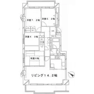 森林公園パークハウス西参番街C棟【807号室】の間取り