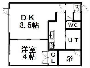マリンパレス月寒弐番館【2階】の間取り
