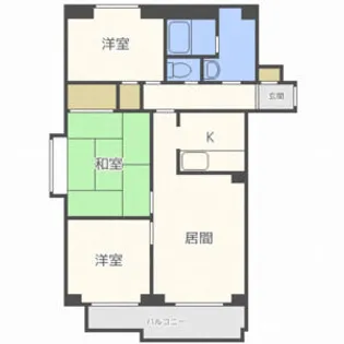 ルーブル大谷地【401号室】の間取り