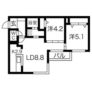 ハルトラーテ東札幌【3階】の間取り