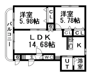 FLAT菊水【2階】の間取り