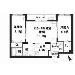 グランメール セレスト【1階】の間取り