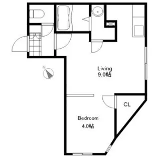 アミカル栄通【102号室】の間取り