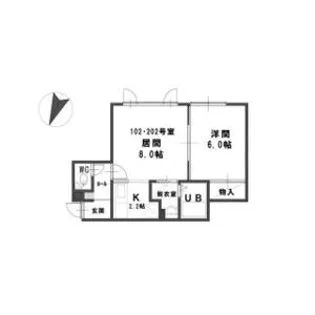 ルミエール白石中央【2階】の間取り