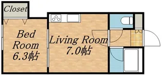 パールビュー【0303号室】の間取り
