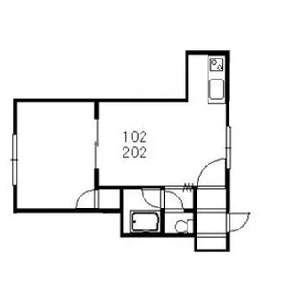ピースドムール【202号室】の間取り