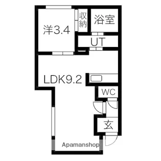 ECOA厚別中央【1階】の間取り