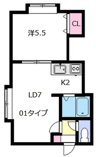 DOME COURT【101号室】の間取り