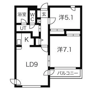 クリオパレス青葉 壱番館【202号室】の間取り