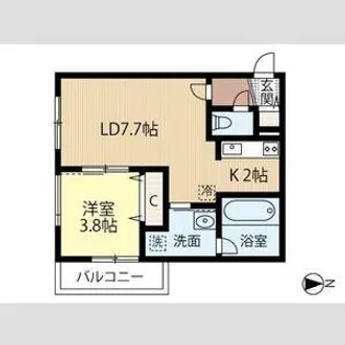 ASITA大曲【203号室】の間取り