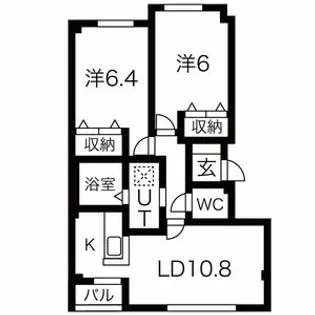 ノースヴィレッヂ厚別【2階】の間取り