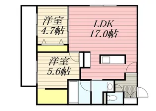 KーPLACE東札幌【402号室】の間取り