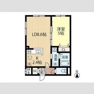 LA Conforto厚別【1階】の間取り