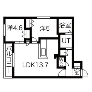 REJOICE東札幌(旧ALIVIS東札幌)【105P号室】の間取り
