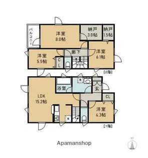 北海道北広島市東共栄1丁目【一戸建】の間取り