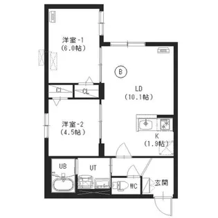 ラグジースペース本郷通南【101号室】の間取り
