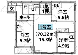 FRANZ TSUKISAMU KOEN【3階】の間取り