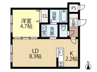 1LDKの間取り画像