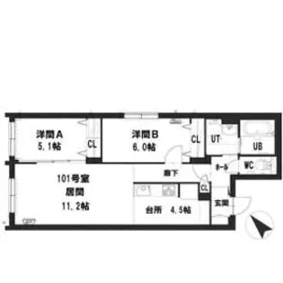 グランメールプレシャス【1階】の間取り