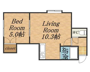 ジュビロ北郷【202号室】の間取り