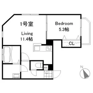 AXISーWILL MISONO STA.【2階】の間取り