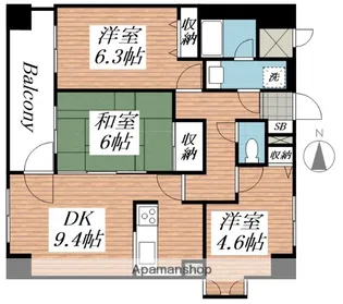 ライオンズガーデン平岸【4階】の間取り