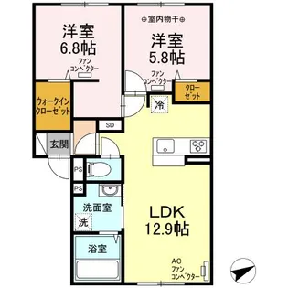 ノルド平岡【102号室】の間取り