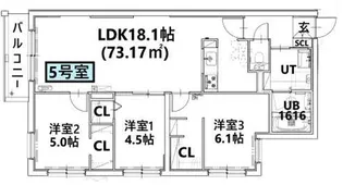 ZABO HILLS MISONO【3階】の間取り