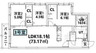 ZABO HILLS MISONO【3階】の間取り