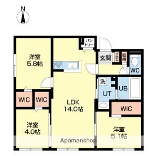 DPレジデンス北広島【3階】の間取り