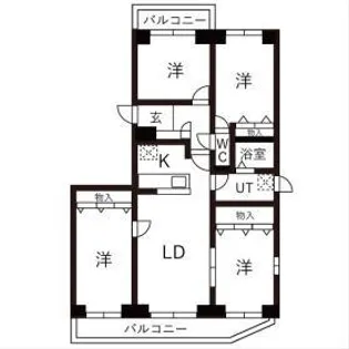 BRO北野【01001号室】の間取り