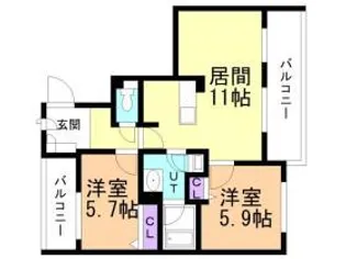 フレアテラス厚別【301号室】の間取り