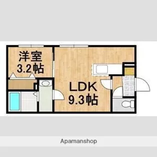 マリオットFビレッジ【206号室】の間取り