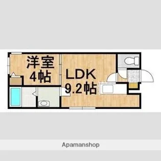 マリオットFビレッジ【105号室】の間取り