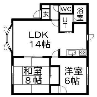 グランパス北郷B【1階】の間取り