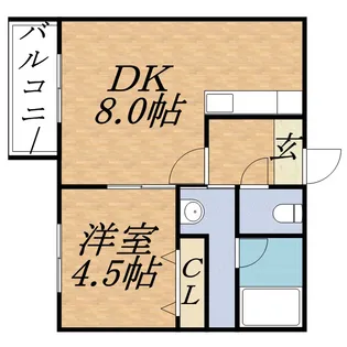 クリエイト琴似八番館【102号室】の間取り