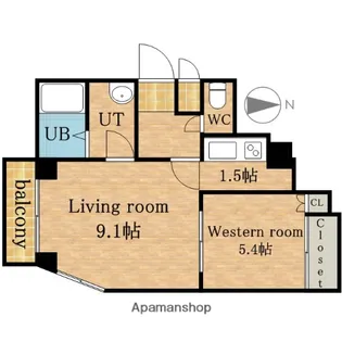 KN南1条マンション【3階】の間取り