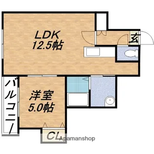 北海道札幌市中央区北二条東8丁目【アパート】の間取り