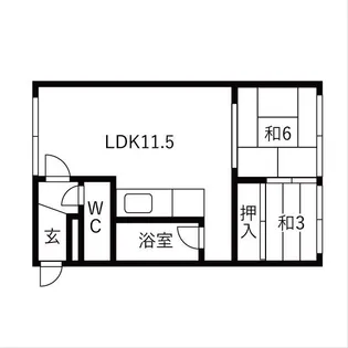 サンハイツザ南【13号室】の間取り