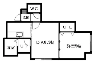 リベルティ医大前【2階】の間取り