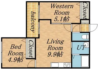 メニーズコートS25【402号室】の間取り
