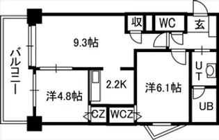 PRIME URBAN北3条通【00403号室】の間取り