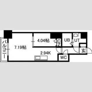 PRIME URBAN札幌医大前【01103号室】の間取り