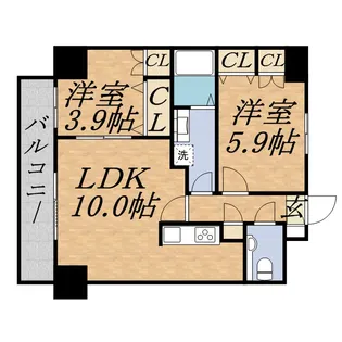 PRIME URBAN大通東【00201号室】の間取り