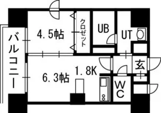 クレジデンス札幌・南4条【00204号室】の間取り
