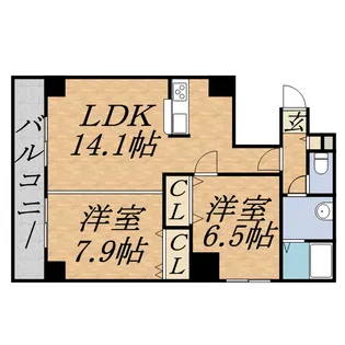 ヴァンクール南円山【4階】の間取り