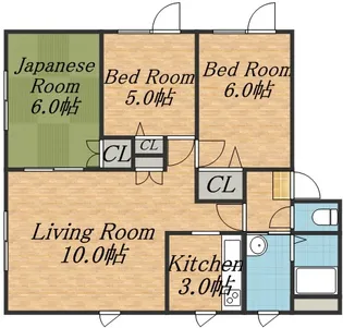 リハイム宮の森【202号室】の間取り