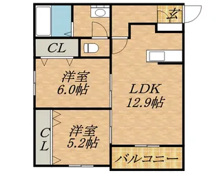 グランコート宮の森【206号室】の間取り